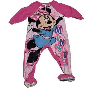 Disney Minnie Mouse Pink Fleece Footed Pajamas Sleeper Size‎ 18M Infants 2012